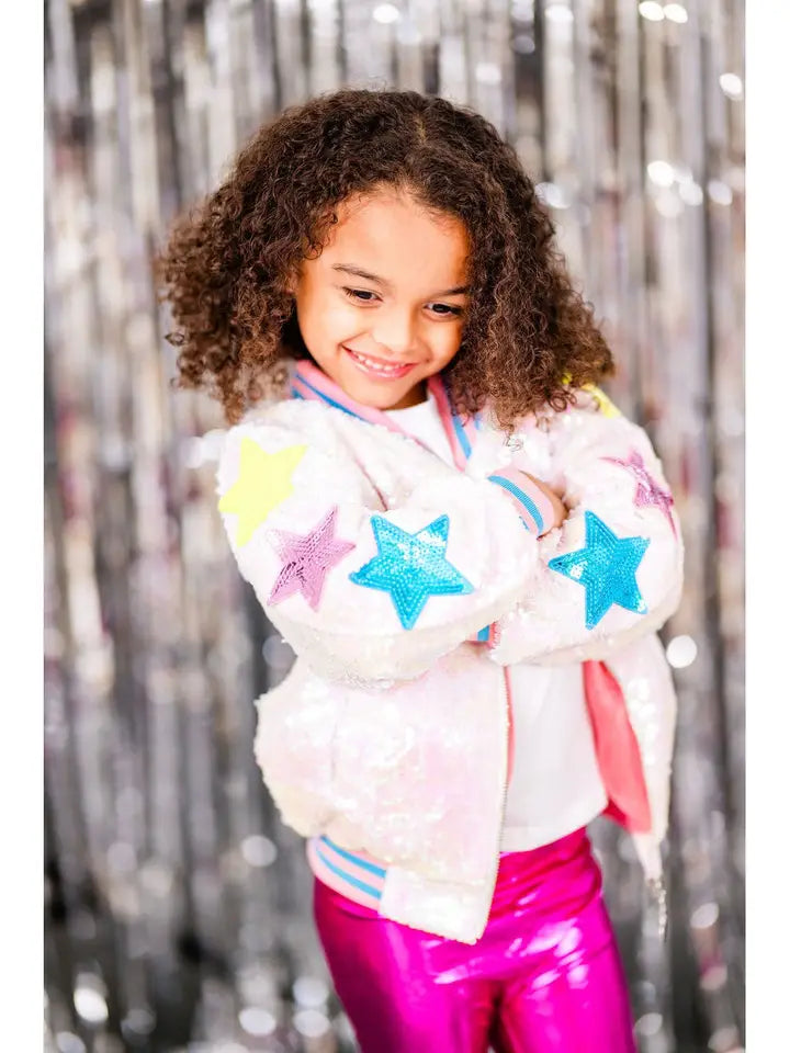 Little girl sequin jacket fashion