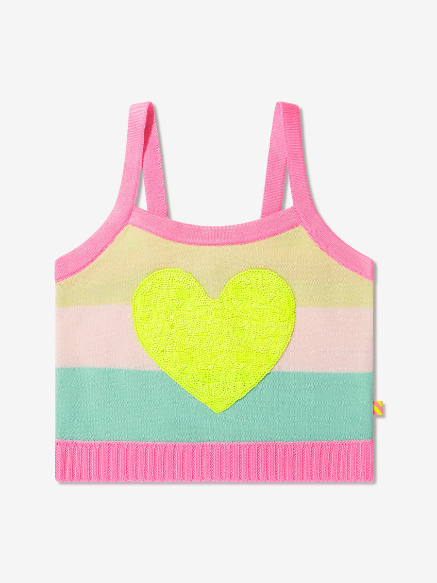 BILLIEBLUSH KNIT STRIPE CROP TOP WITH HEART