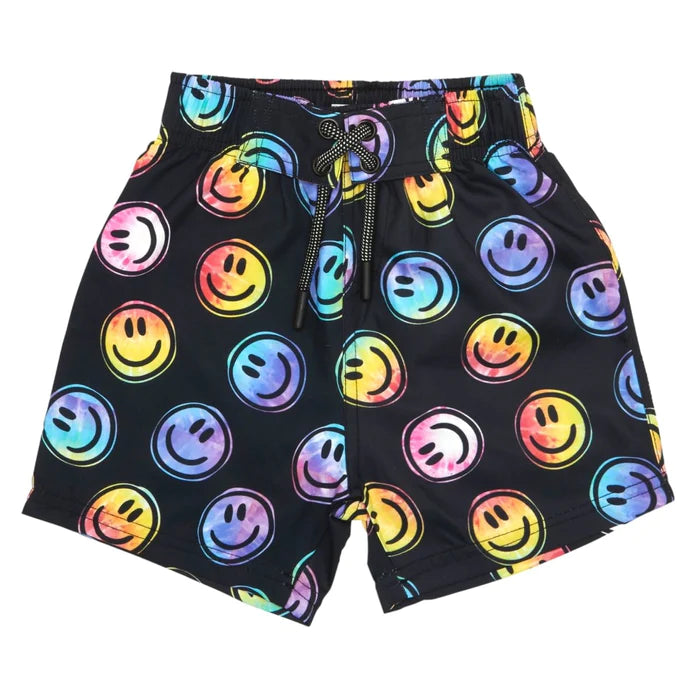 MISH MISH SWIM TRUNK - BLACK MULTI SMILEY