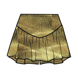 TWEENSTYLE METALLIC PLEATHER V-WAIST SKORT - GOLD