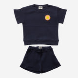 PETITE HAILEY BOY SMILE WAFFLE SET - NAVY