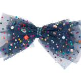 BARI LYNN NAVY TULLE JEWELED BOW