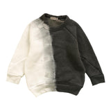 COZII CREW SWEATSHIRT AND SWEATS SET - BLACK/WHITE SPLIT TIE DYE