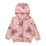 COZII ZIP HOODIE AND JOGGER SET - BALLET PINK BOWS