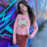 ROWDY SPROUT L/S RIB TEE - JANICE JOPLIN/BLUSH