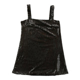 T2LOVE STRAP SLIP DRESS - BLACK SEQUIN