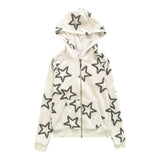 T2LOVE  HOODED ZIP JACKET - IVORY STARS