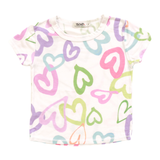 T2LOVE S/S CLASSIC T-SHIRT - WHITE/MIXED HEARTS