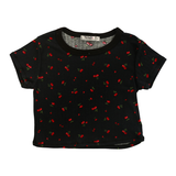 T2LOVE S/S CROP BABY T-SHIRT - CHERRIES