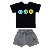 BABY STEPS T-SHIRT AND SHORT SET - SILLY SMILES