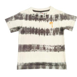 BABY STEPS T-SHIRT AND SHORT SET - COAL TIE DYE STRIPE