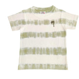 BABY STEPS T-SHIRT AND SHORT SET - LIGHT OLIVE TIE DYE STRIPE