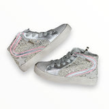 M2B HIGH TOP SNEAKER - SILVER GLITTER