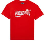 VILEBREQUIN BOYS T-SHIRT - RED/LOGO AND FISH