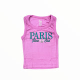 FLOWERS BY ZOE RIBBED TANK - CANDY PINK/PARIS