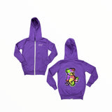 CALIFORNIAN VINTAGE ZIP HOODIE - PURPLE/BEAR