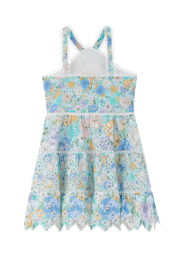 MARLO KIDS AZURE EMBROIDERED DRESS