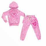 CALIFORNIAN VINTAGE SWEATS -  TIE DYE PINK HEART