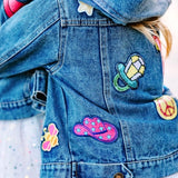 THREE WILDFLOWER DESIGNGS PATCH DENIM JACKET