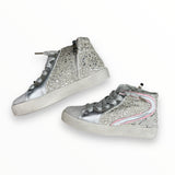 M2B HIGH TOP SNEAKER - SILVER GLITTER