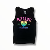 FLOWERS BY ZOE RIBBED TANK - BLACK/MALIBU