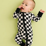 LITTLE ONE FOOTIE - BLACK CHECK