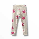 NUNUNU STAR LEGGINGS - SMOKEY NATURAL/PINK