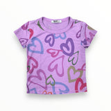 T2LOVE S/S CLASSIC T-SHIRT - LAVANDER/MIXED HEARTS