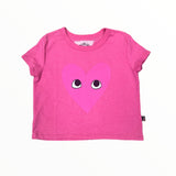 T2LOVE SHORT SLEEVE BOXY T-SHIRT - BARBIE PINK/ EYES ON HEART