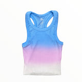 FLOWERS BY ZOE RIBBED TANK - OMBRE - BLUE/LAV/WHITE