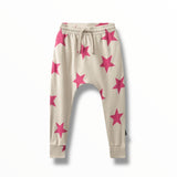 NUNUNU STAR BAGGY PANT - SMOKEY NATURAL/PINK