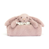 JELLYCAT BASHFUL BUNNY BLANKIE - LUXE ROSA