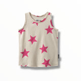 NUNUNU STAR TANK TOP - SMOKEY NATURAL/PINK