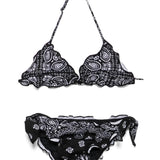 MC2 SAINT BARTH CRIS CLASSIC TRIANGLE BIKINI - BLACK BANDANA