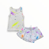 FLOWERS BY ZOE MESH SHORT - WHITE SPLATTER