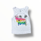 FLOWERS BY ZOE RIBBED TANK - WHITE/TULUM