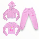 FIREHOUSE SWEATPANT - ICE PINK/CHERRY BOW