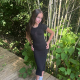 KATIE J LIVI T-SHIRT MAXI DRESS - BLACK