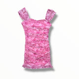 KATIE J TWEEN JOEY SWEETHEART MESH DRESS - ROSE GEO MESH