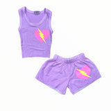 FIREHOUSE RIBBED TANK - GRAPE/HEART BOLT