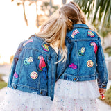 THREE WILDFLOWER DESIGNGS PATCH DENIM JACKET