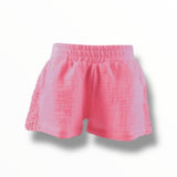 FLOWERS BY ZOE GAUZE SHORTS - NEON PINK