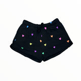 FLOWERS BY ZOE SHORTS - BLACK/MULTI HEARTS