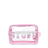 OMG ACCESSORIES STUFF CLEAR SEQUIN POUCH - PINK