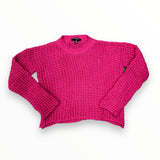 FLOWERS BY ZOE OPEN KNIT SWEATER - PINK