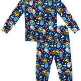 ESME BOYS LONG SLEEVE CREW PAJAMA - FOOTBALL