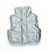 KATIE J TWEEN JENNY PUFFER VEST - SILVER IRIDESCENT