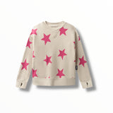 NUNUNU STAR SWEATSHIRT - SMOKEY NATURAL/PINK