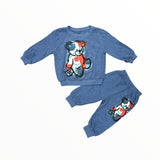 CALIFORNIAN VINTAGE CREW AND JOGGER SET - BEAR/DUSTY BLUE