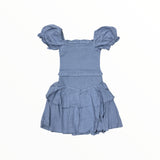 KATIE J TWEEN LAINEY SOLID DRESS - VINTAGE BLUE